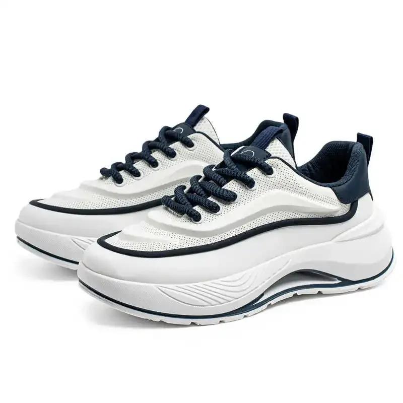 

Синтетическая кожа Толстый каблук Белые туфли Мужские Вулканизированные Новинка Спортивная обувь Мужские Кроссовки Промышленный пошив 39 бежевый