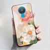 For Nokia 1.4 TA-1322 Nokia 3.4 TA-1288 TA-1285 TA-1283 Case Fashion Flower Painted Phone Casing Black Soft Silicone Back Cover