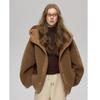 2026 A/W Women's Textured Lambswool Hooded Fur Coat