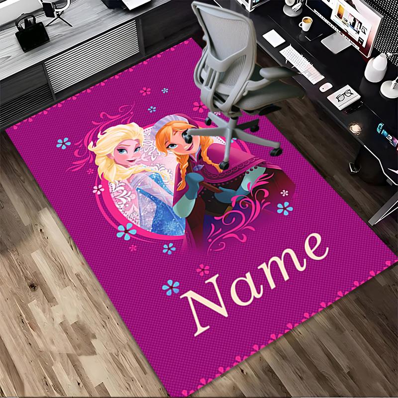 Personalized Name Forest Friends Living Room Non-Slip Area Rug Soft Carpet for Bedroom Kids Playroom Sofa Office Home Decor Doormat