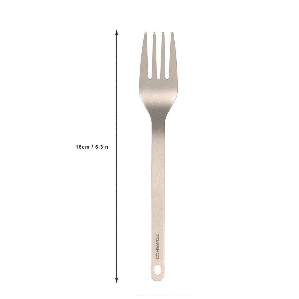 TOMSHOO Titanium Tableware Dinner Frok Cutlery Flatware for Home Outdoor Camping