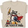 Raccoon Teacher Ruler Cape Books T-Shirt Superhero Teacher Raccoon Tee