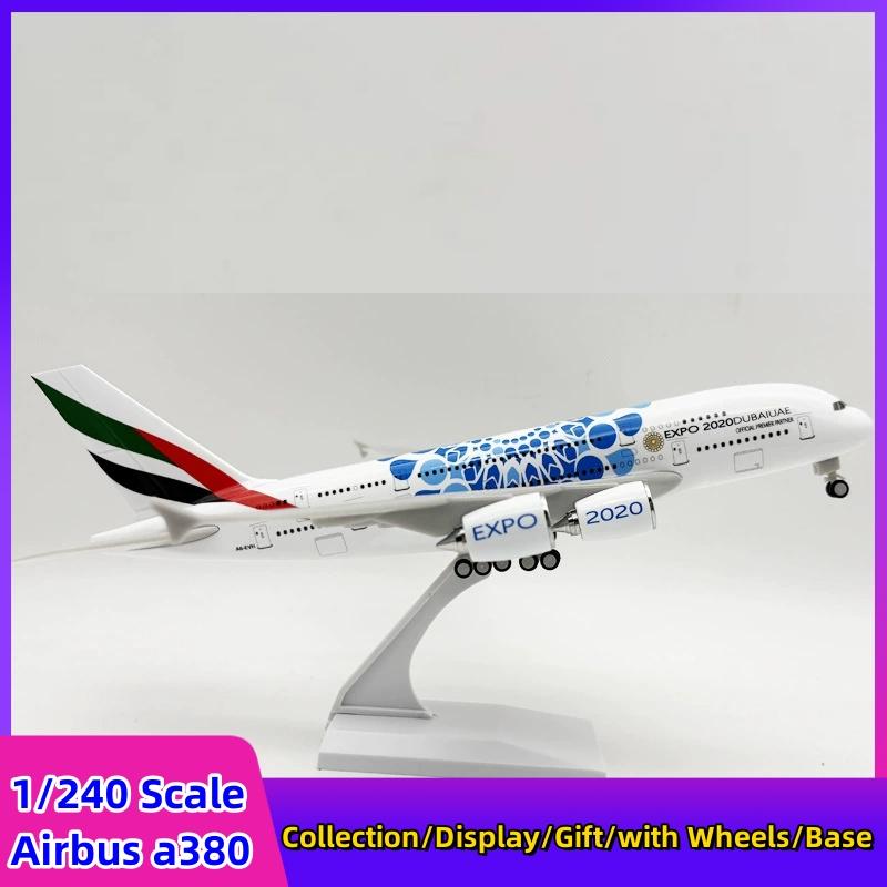 Model Plane A380 A380 Aircraft Models 30cm Air Expo Dubai 380 1/240 Scale Resin Airplane Model Display Collectible Children Toys