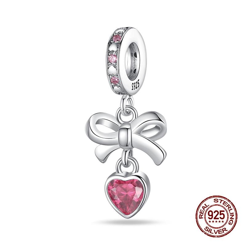 New Copper Pink Cross Bow Girl Heart Pendant Charms Fit 3Mm Original Bracelet Necklace Womens Fine Diy Jewelry Gifts