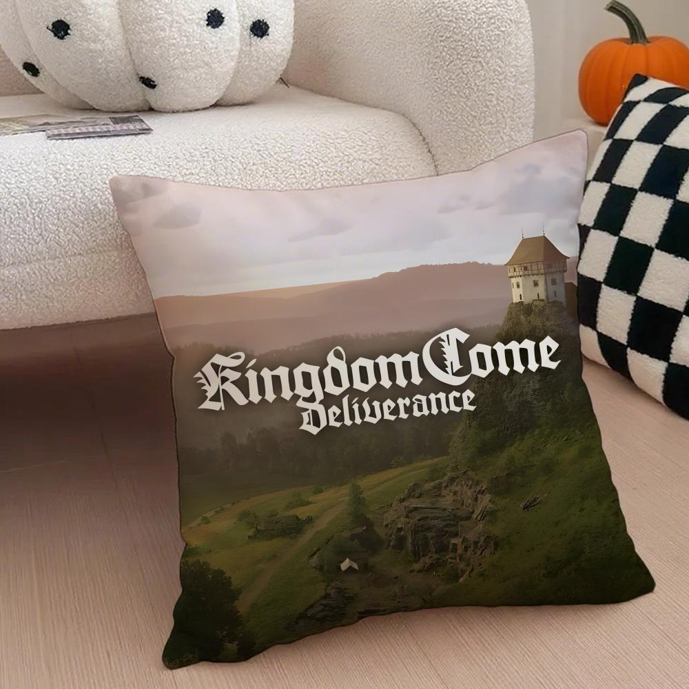 K-Kingdom Come D-Deliverance 2 Cushion Cover Linen Pillow Case Soft Breathable Protective Couch Room Decoration