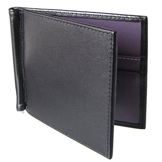 Ettinger Royal Collection Bifold Wallet with Money Clip, Men's ST787AJR, Black and Purple