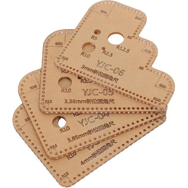 4 Pcs Circle Corner Template, Acrylic Leather Circle Corner Template DIY Leather Craft Auxiliary Cutting Ruler Stencil for Handmade Craft Making