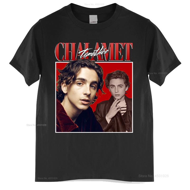 Timothee Chalamet Anni '90 Vintage Unisex Maglietta Nera Maglietta Unisex Maglietta in Cotone Maglietta Moda Estiva Unisex Taglia Europea