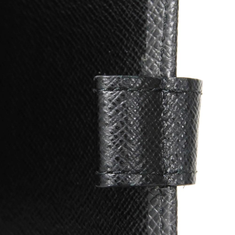 Used 12564 Agenda PM R20426 8001 LV Logo Charcoal Gray Diary with 6-hole Vuitton Card Case Taiga Ardoise Men's from