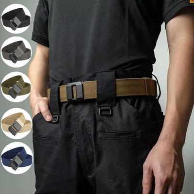Herren Elastischer Bund mit Automatischer Schnalle Canvas und Trendiger Hosenriemen