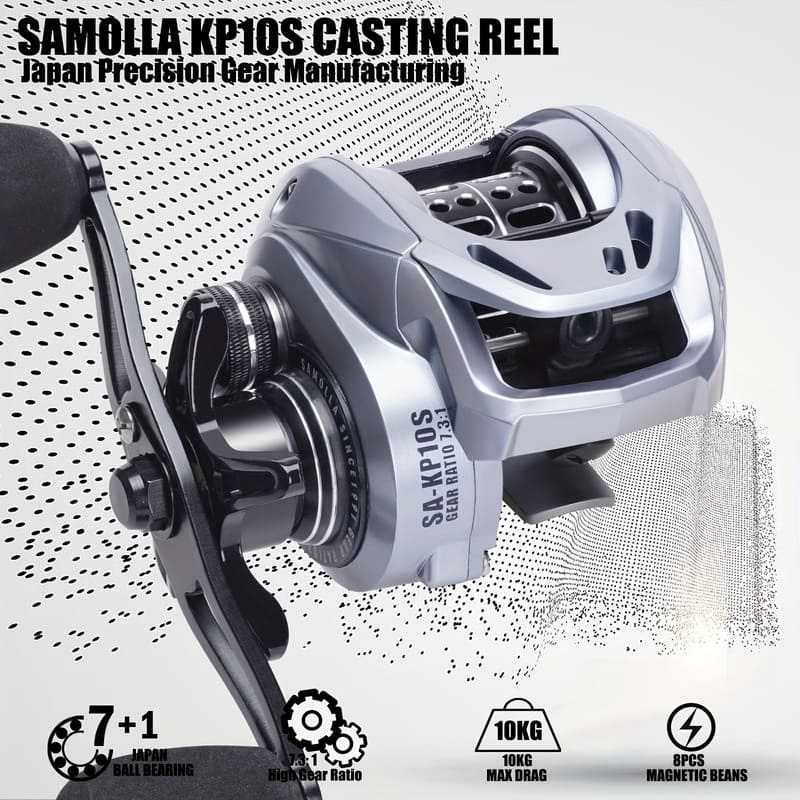 Hochwertige Köder Wassertropfenrolle Mikro-Objekt Entladealarm Explosionsschutz Schnur Angelrolle Kurze Achse Leichtgewicht Geeignet für verschiedene Gewässer