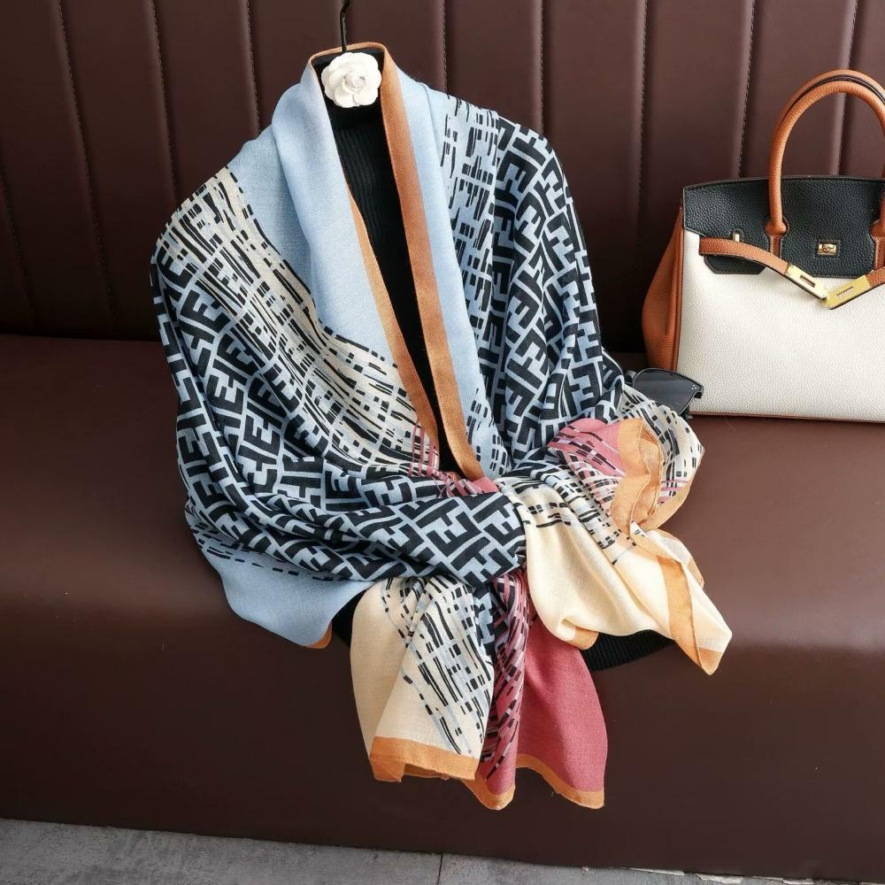 180X85Cm Retro Cashew Flower Scarf Women'S All-Season Cotton And Linen Feel Large Scarf Warm Sun Protection Neck Shawl Hijab