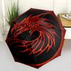 1pc Dragon Emblem Automatic Open/close, Heavy-Duty Iron Frame & 8-Rib structure, Compact Folding Umbrella for Women/Men, All-Season Travel, Halloween