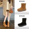 Leather Snow Boots Women's Winter New Bread Snow Boots Women's Waterproof Minus 40 Degree Thick-soled Short Boots