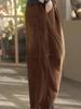 Women's Retro Corduroy Harem Pants - Elastic Waist, Lace-up, Patchwork, Plus Velvet, Thickened for Spring/Autumn