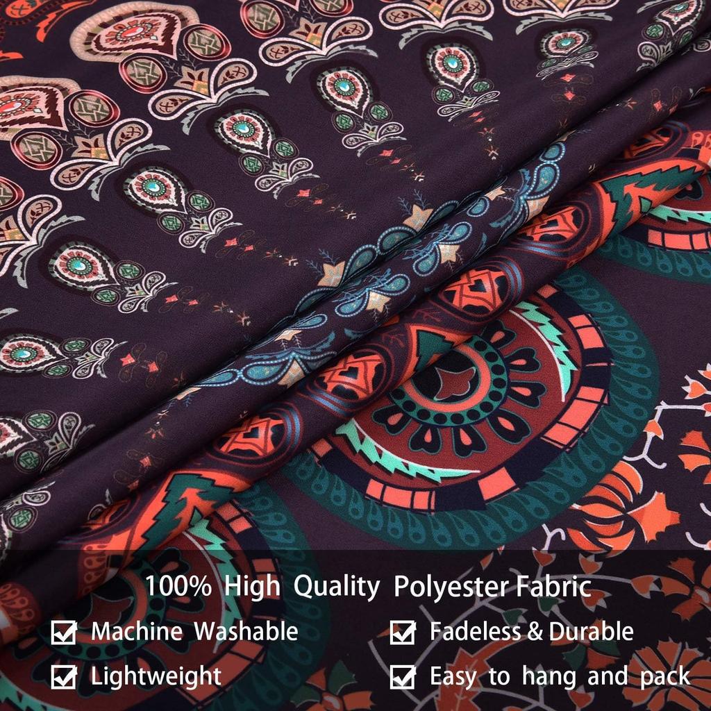 VIKAMA American Mandala Tapestry Hippie Wall Hanging Psychedelic Peacock Living Room Tea Room Wall Decoration Tapestry