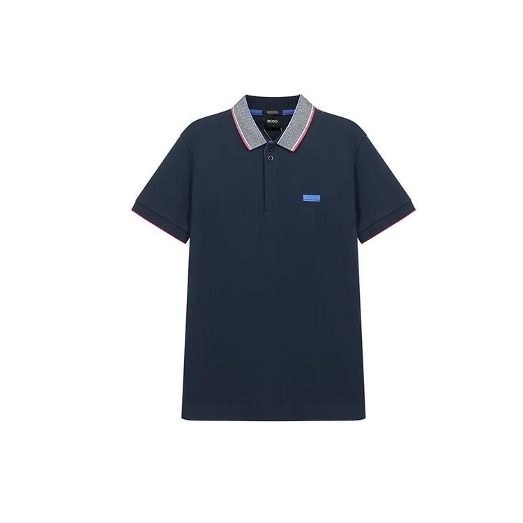 Hugo Boss Polo Shirts Men's Dark Blue Polo Collar Moderate Straight Fit 50442008-410