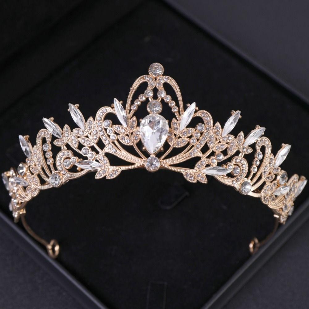 Rhinestone Bride Tiaras Baroque Diadem Headwear Trendy Queen Princess Crown  Photo Props