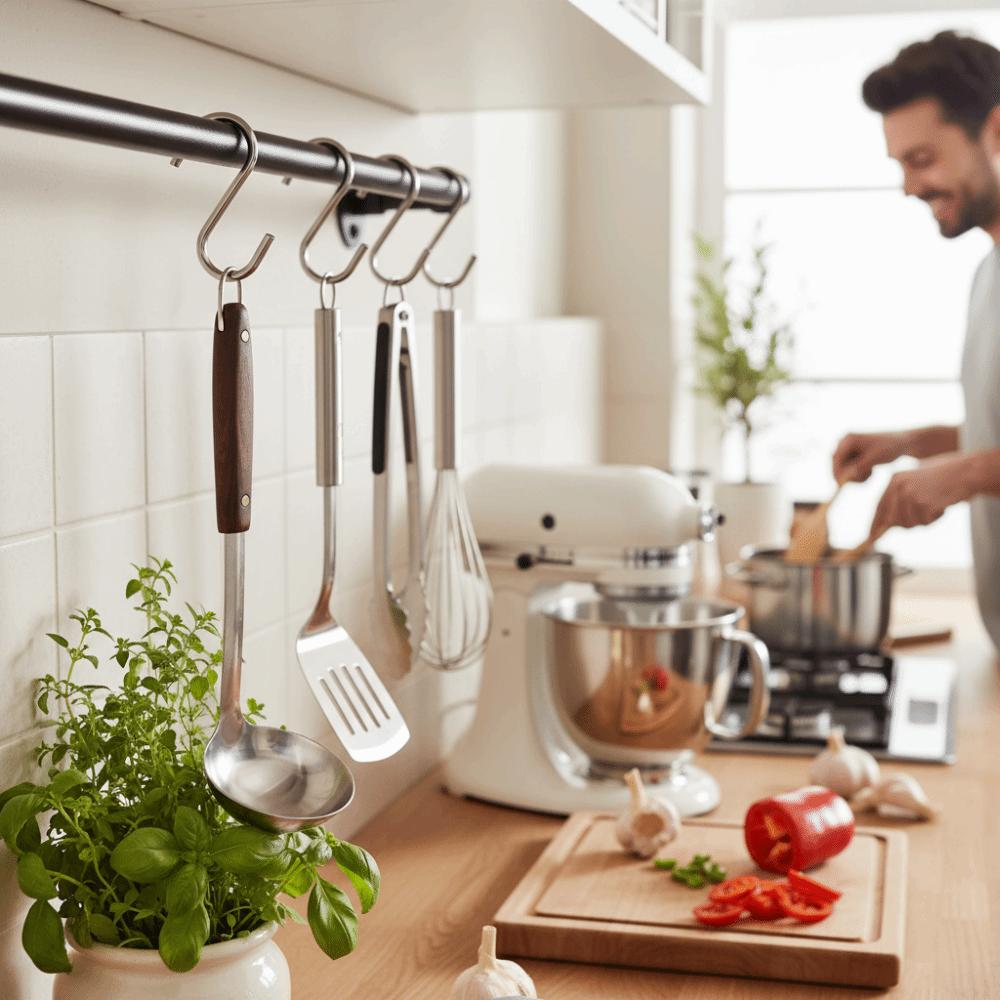 20 יחידות כלי תלייה ווים בצורת S רב-שימושיים משטח חלק חוסכי מקום ווים לתלייה חזקים ועמידים וו תלייה S למטבח