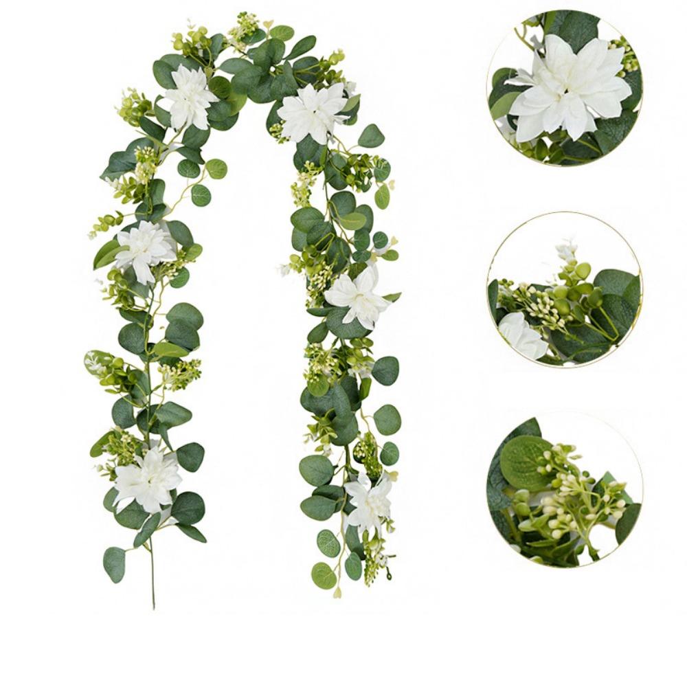 Multicolor Artificial Dahlia Flower Vine DIY Gypsophila Silk Wall Hanging Garland Accessories Ornament
