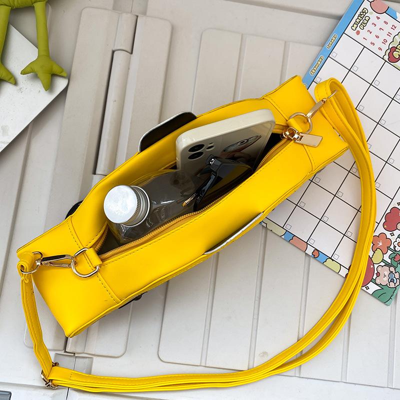 Nuevo Bolso de Hombro Amarillo de Taxis para Mujer Cartera Linda de Dibujos Animados Bolso de Mano Bolso Cruzado para Niñas Bolso de Mano Casual Femenino Cuero