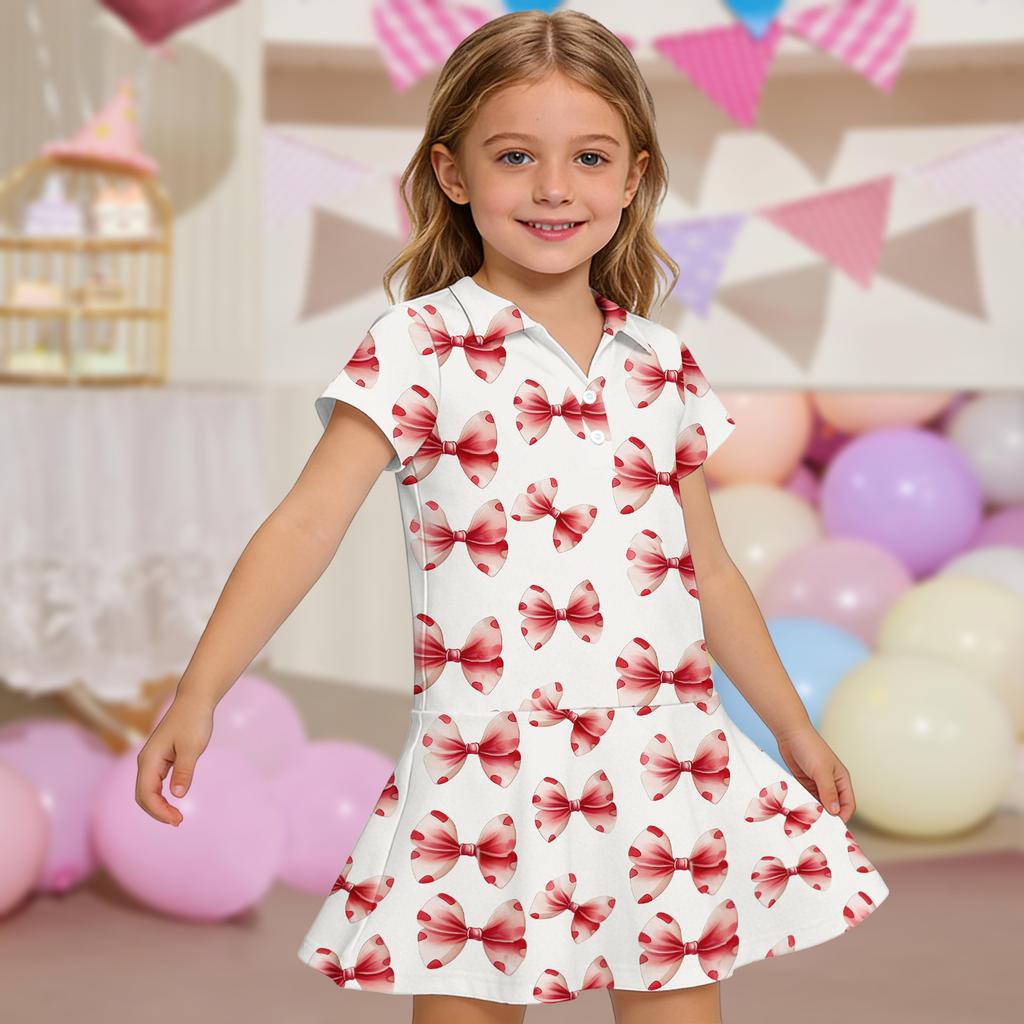 Kids' Dress - Short Sleeve Pocket Color Frock Kids' Collared Dress - Short Sleeve Pocket Frock