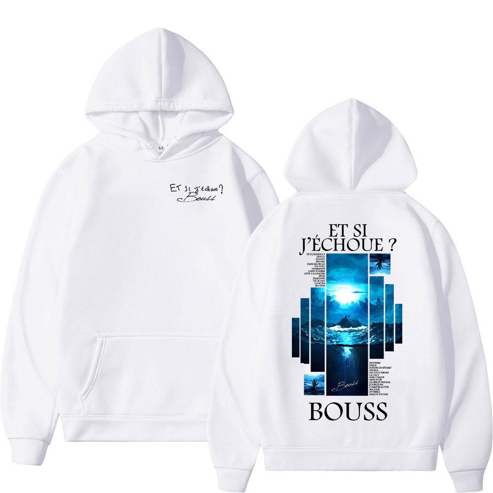 Rapper BoussEt Si J'echoue Album Hoodies Men Women Hip Hop Fashion Pop Music Sweatshirts Casual Vintage Oversized Pullovers Coat
