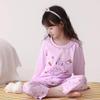 Girls' Summer Cotton Pajama Set - Long Sleeve & Pants, Antibacterial Homewear for Big Kids and Little Girls, Air Conditioning Suit.