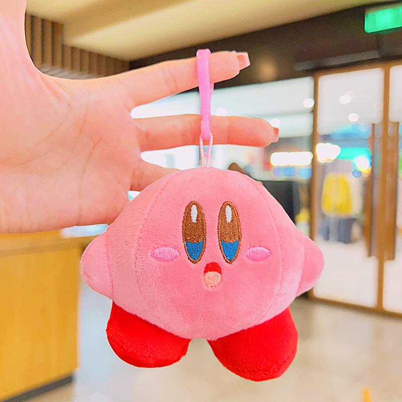 Adorable Kirby Star Plush Backpack & Keychain Charms - Perfect for Couples and School Bags