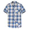 Men Fashion Plaid Short Sleeve Shirt Summer