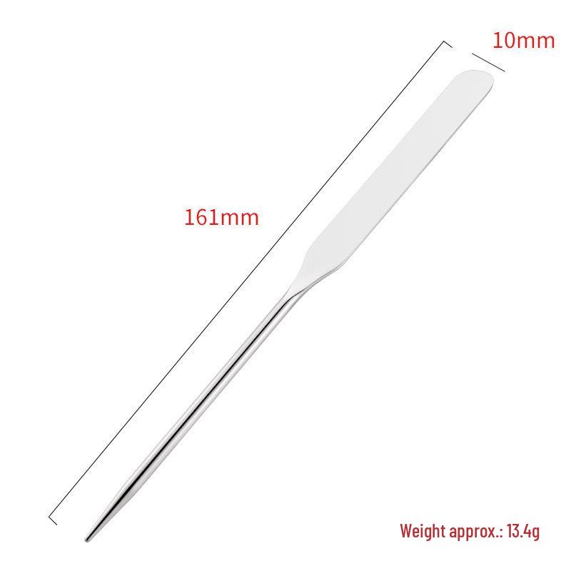 

Heart-shaped Stainless Steel Makeup Mixing and Scraper Set: Spatula, Palette, and Stick.