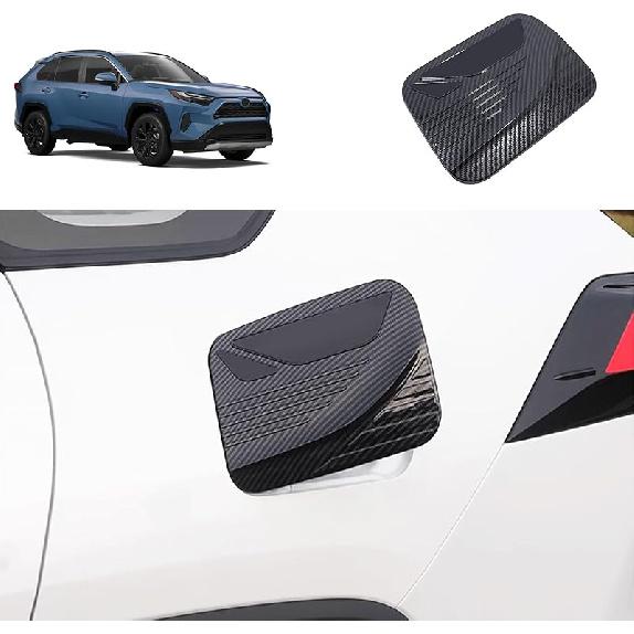 Fuel Tank Cover Compatible With Toyota RAV4 2024 2023 2022 2021 2020 2019Oil Cap Gas Cover Trim Exterior Car Accessories ABS 1PC(Carbon Fiber Style)