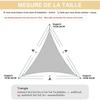 Voile d'ombrage triangulaire 2x2x2 m imperméable en polyester – protection UV, couleur sable