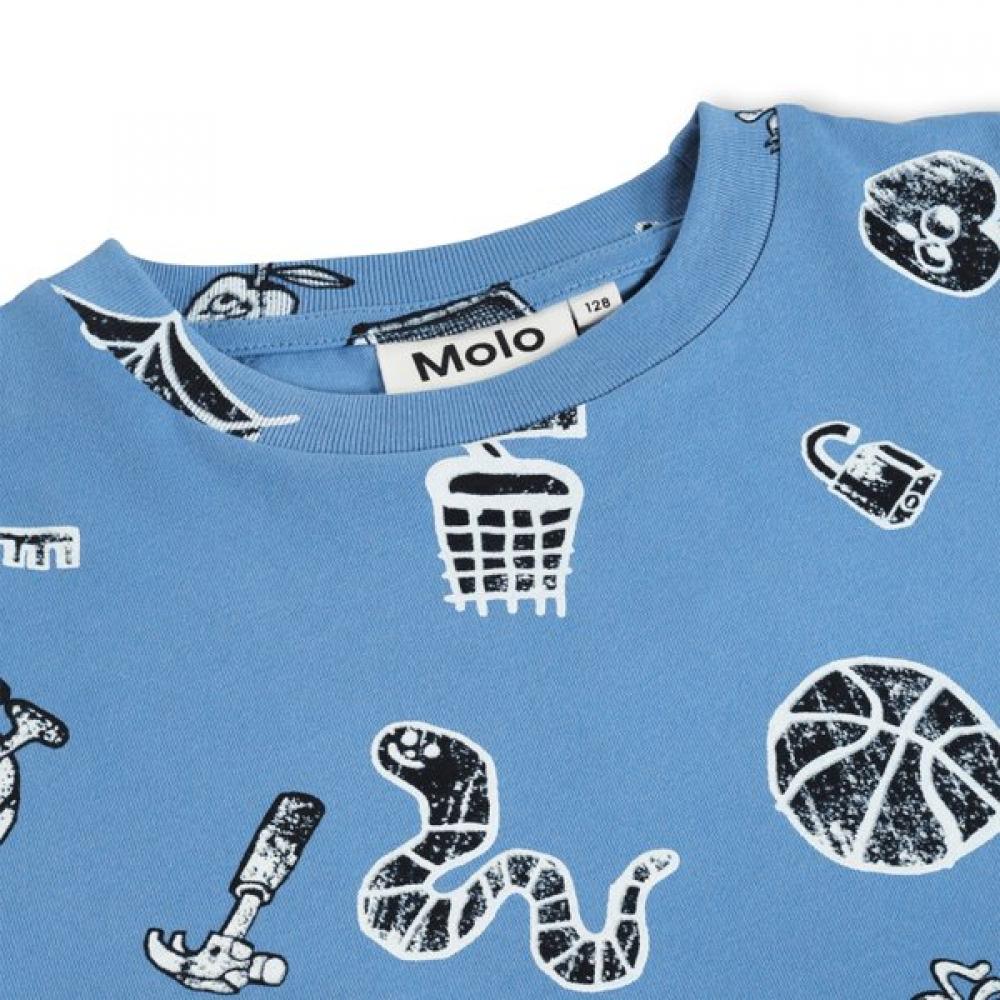 Molo [26ss] 3 8 Years Riley Blue Tukeder Wigo T shirT akis9Ts017