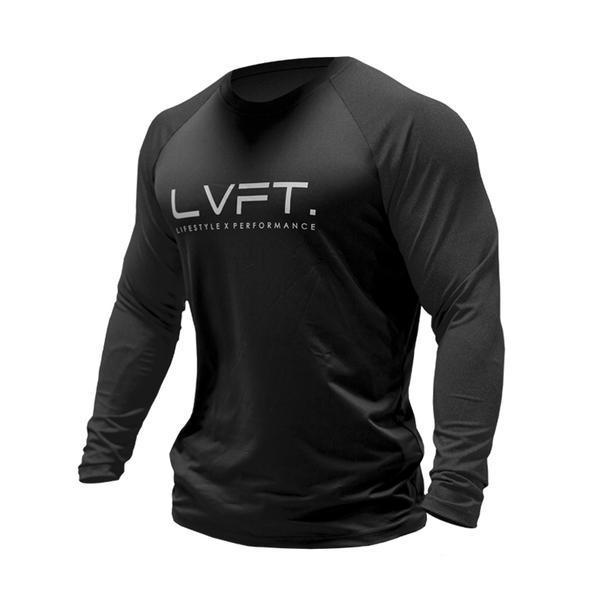 Men's Muscle Fit Sweat-Absorbing Long-Sleeve Sports Top Breathable & Trendy