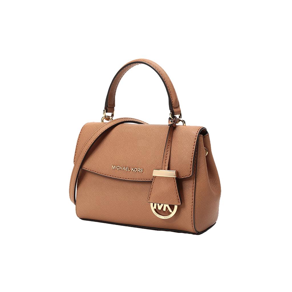 New MICHAEL KORS MK Ava Cow Leather Patchwork Handbag Shoulder Bag Crossbody Bag Mini Women's Cream Brown 32F5GAVC1L-203