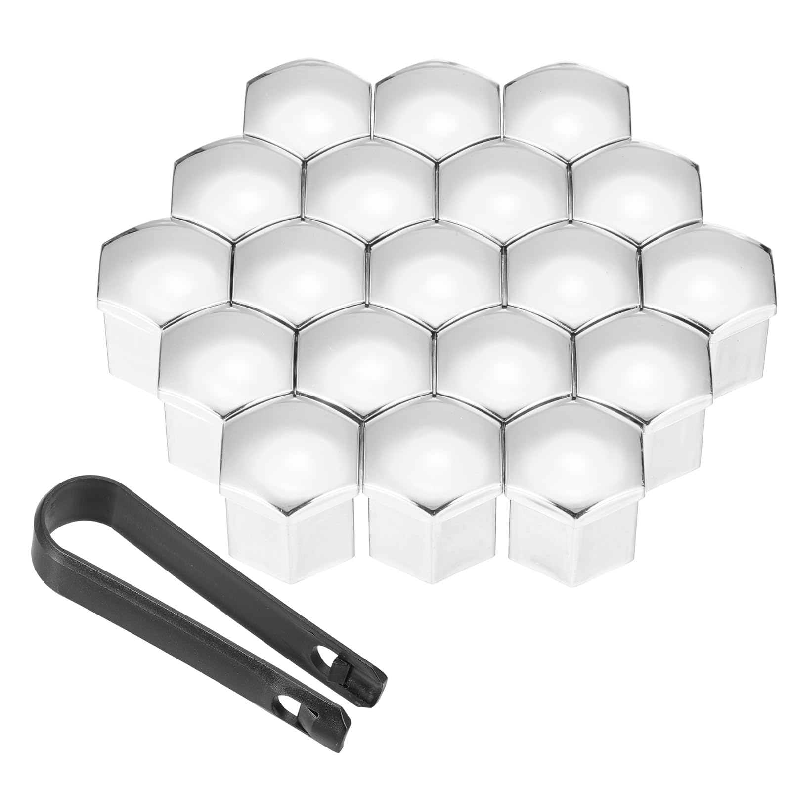 PATIKIL 17mm Wheel Lug Nut Cover Bolt Caps, 20 Pack 17mm серебряный