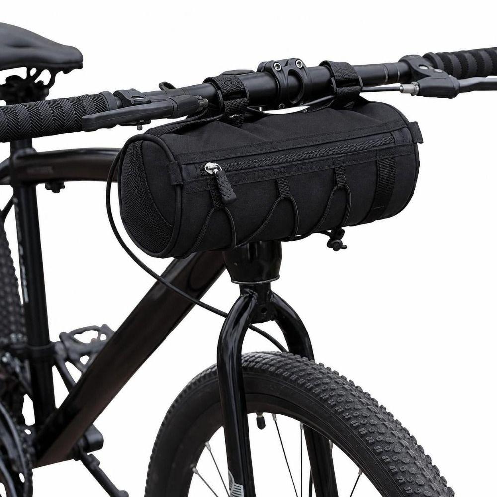 Compact Bike Front Bag Black Bike Front Pouch Durable Handlebar Storage Bag  Phone Storage