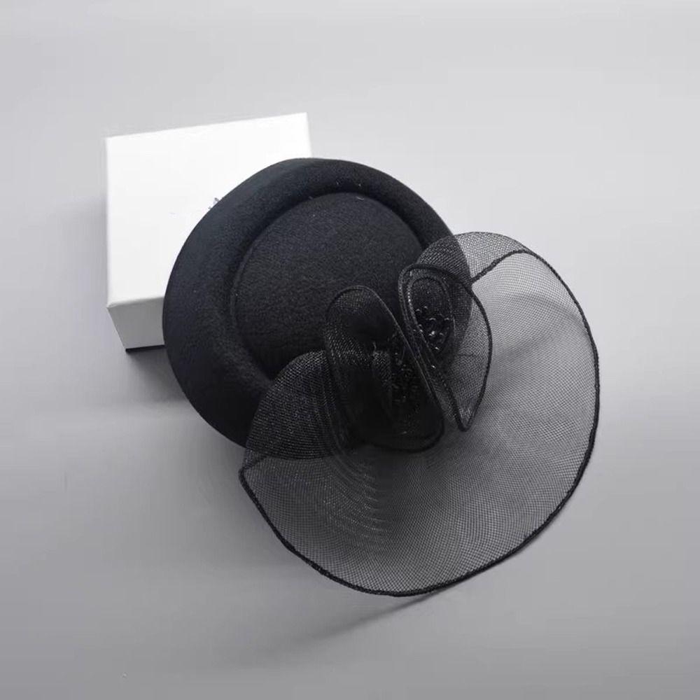 Beret Mesh Formal Hat Hairpin Flower Top Hat Hair Clip Fashion   Ladies/Girls