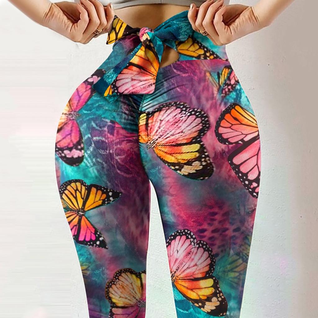 Frauen Drucken Hohe Taille Stretch Strethcy Fitness Leggings Yoga Hosen