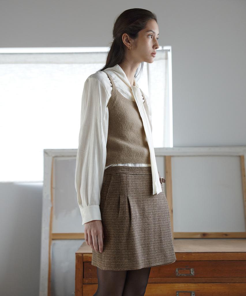 Otte Alia Alpaca Check Skirts_Brown