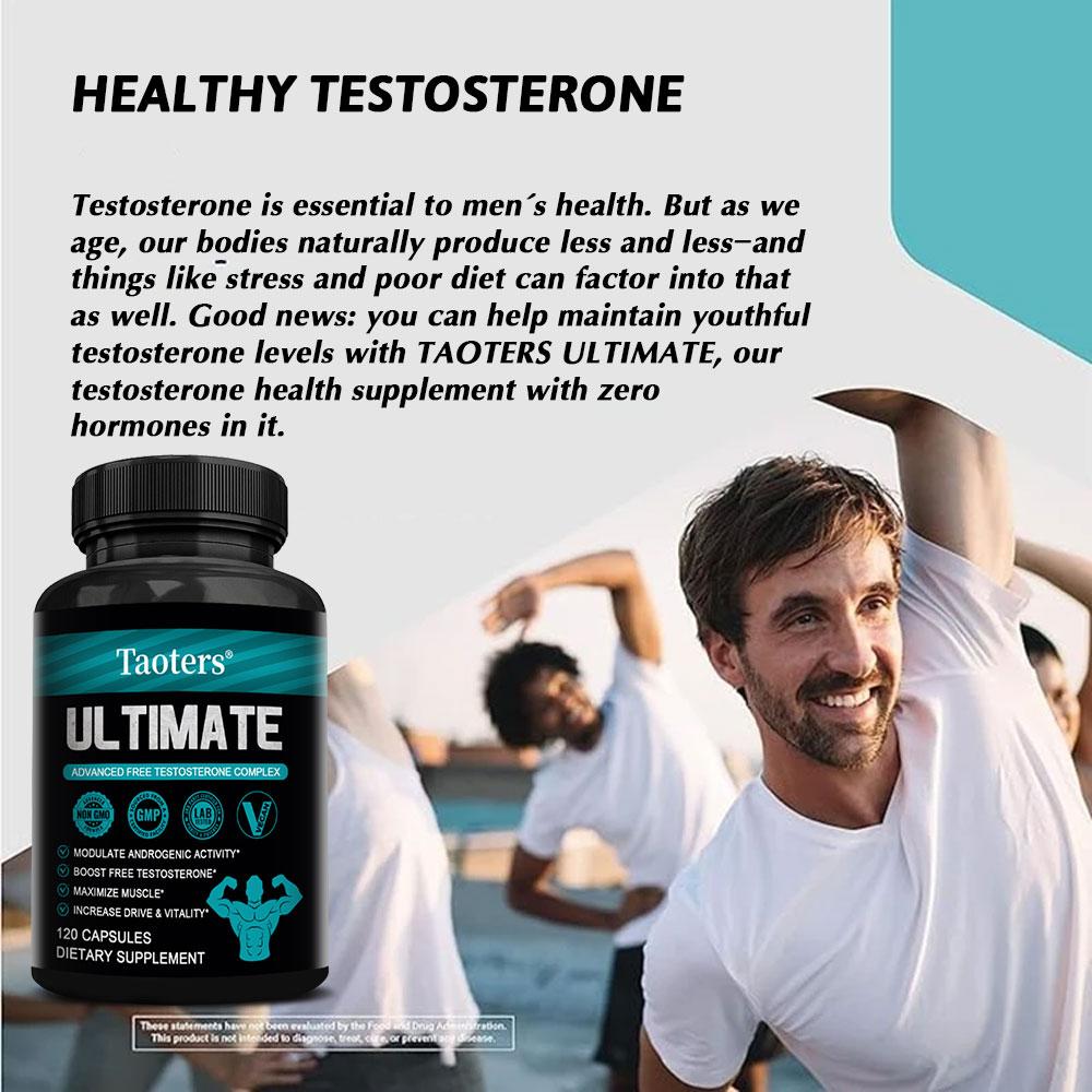 Taoters Acide D-Aspartique Complexe Tongkat Ali Capsules Boostent l'Énergie et la Vitalité 120 Capsules