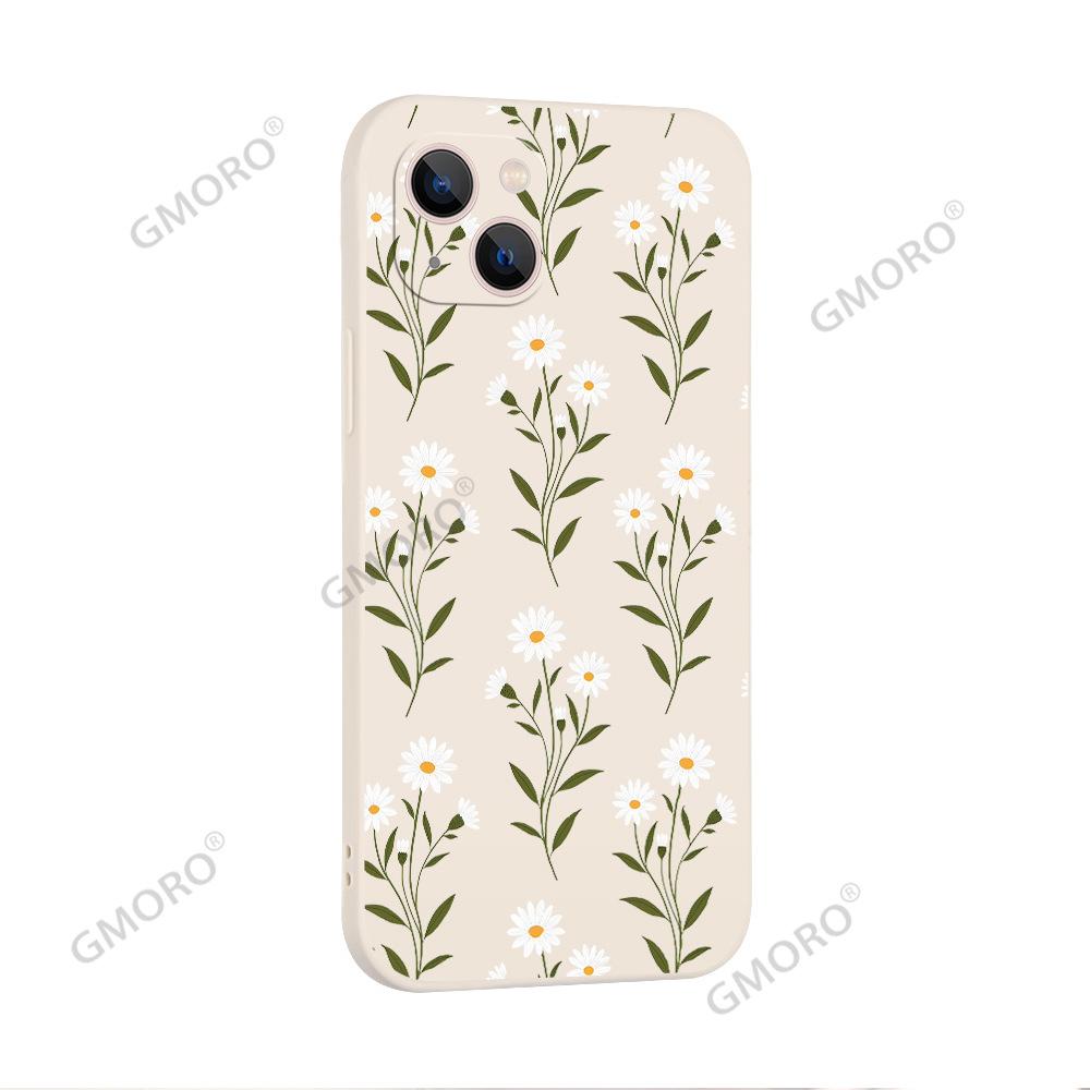 Popular Small Daisy Flowers Are Suitable for Iphone17 All-inclusive Mobile Phone Case Apple 16 Anti-wear and Drop Silicone Cover