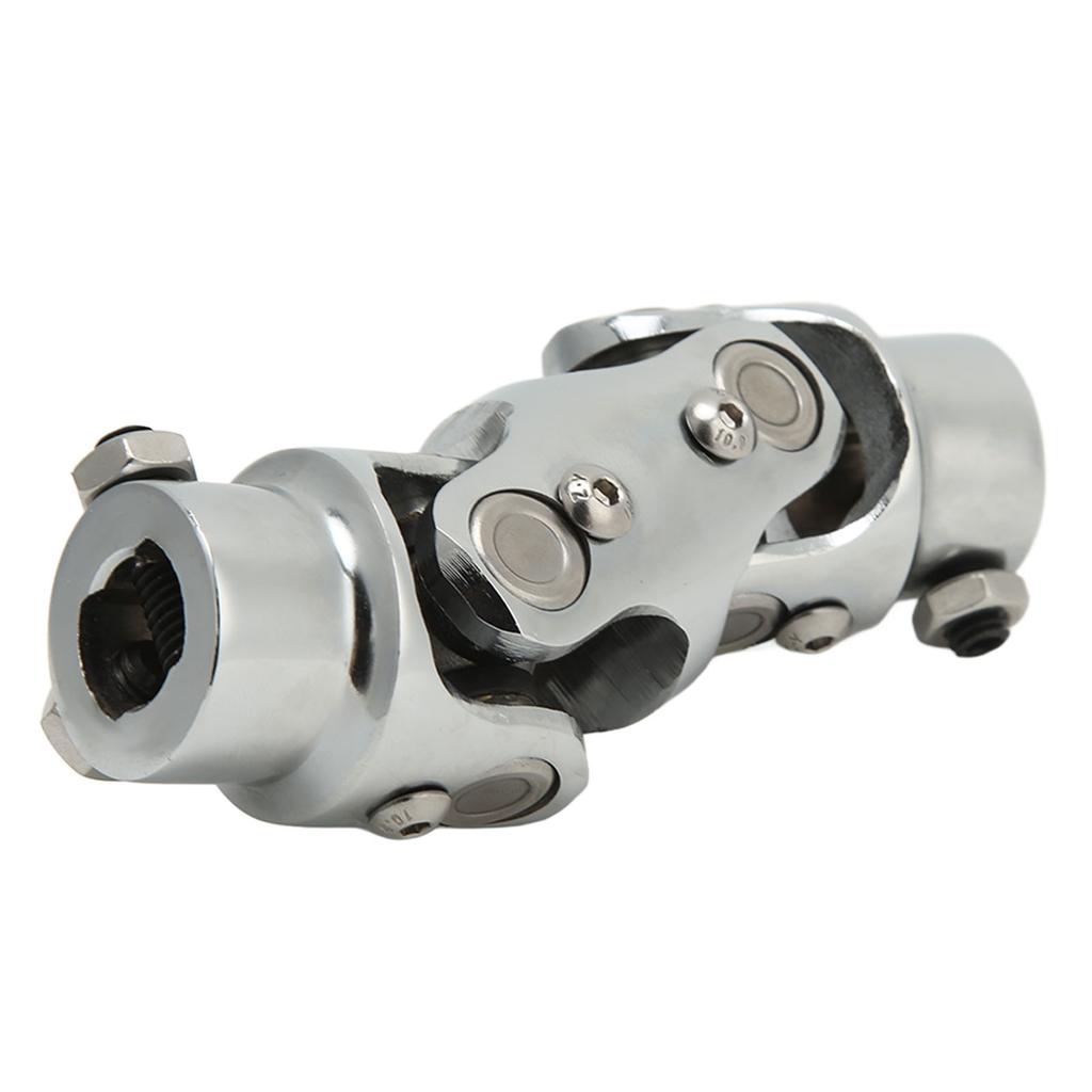 Double Steering U Joint 3 4in DD X 3 4in DD 5.2in Length Chromed Steering Column Shaft Coupler for 3 4in Input Shaft