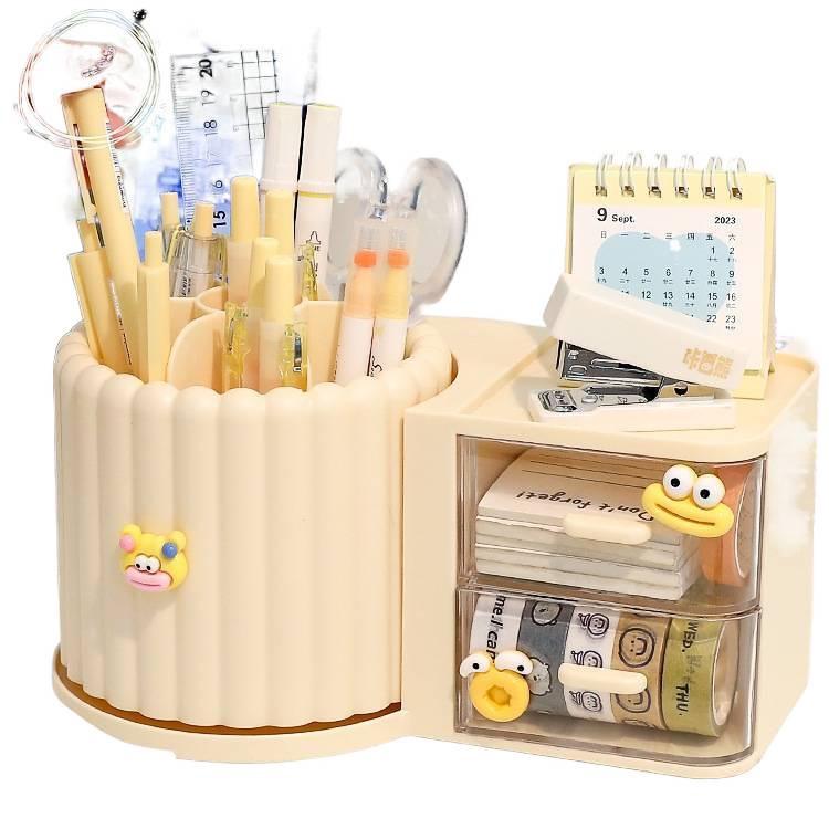 Rotating Pen Holder: Creative, Cute, Multifunctional, Large-Capacity Desktop Organizer for Students