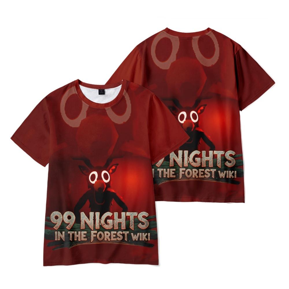 15 Colors Fashion 99 Nights In The Forest Cartoon T Shirts for Women Men Summer Clothing Fitness O Neck Man T-shirt Oversized Men T-shirts Tops