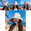 Ladies Wide Brim Sun Hat With Breathable Polyester Material For Beach And Travel