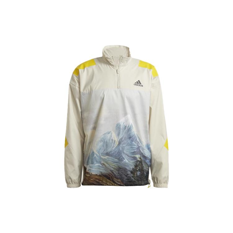 adidas Stand Collar Loose Sports Jacket Beige Men s GL5698 M