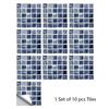 10pcs/set 10/15/20/30cm Flat Marble Mosaic Hard Tiles Wall Sticker Kitchen Bathroom Floor Diagonal Decor Wallpaper PVC Art Mural