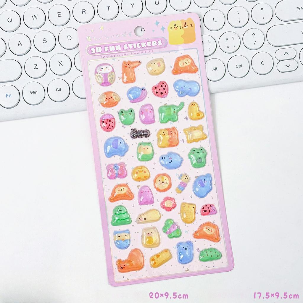 Ute 3D Stereo Student Sticker Kawaii Cartoon Ghost Animal Scrapbook Journal Sticker DIY Decor Camera Phone Stationery Sticker